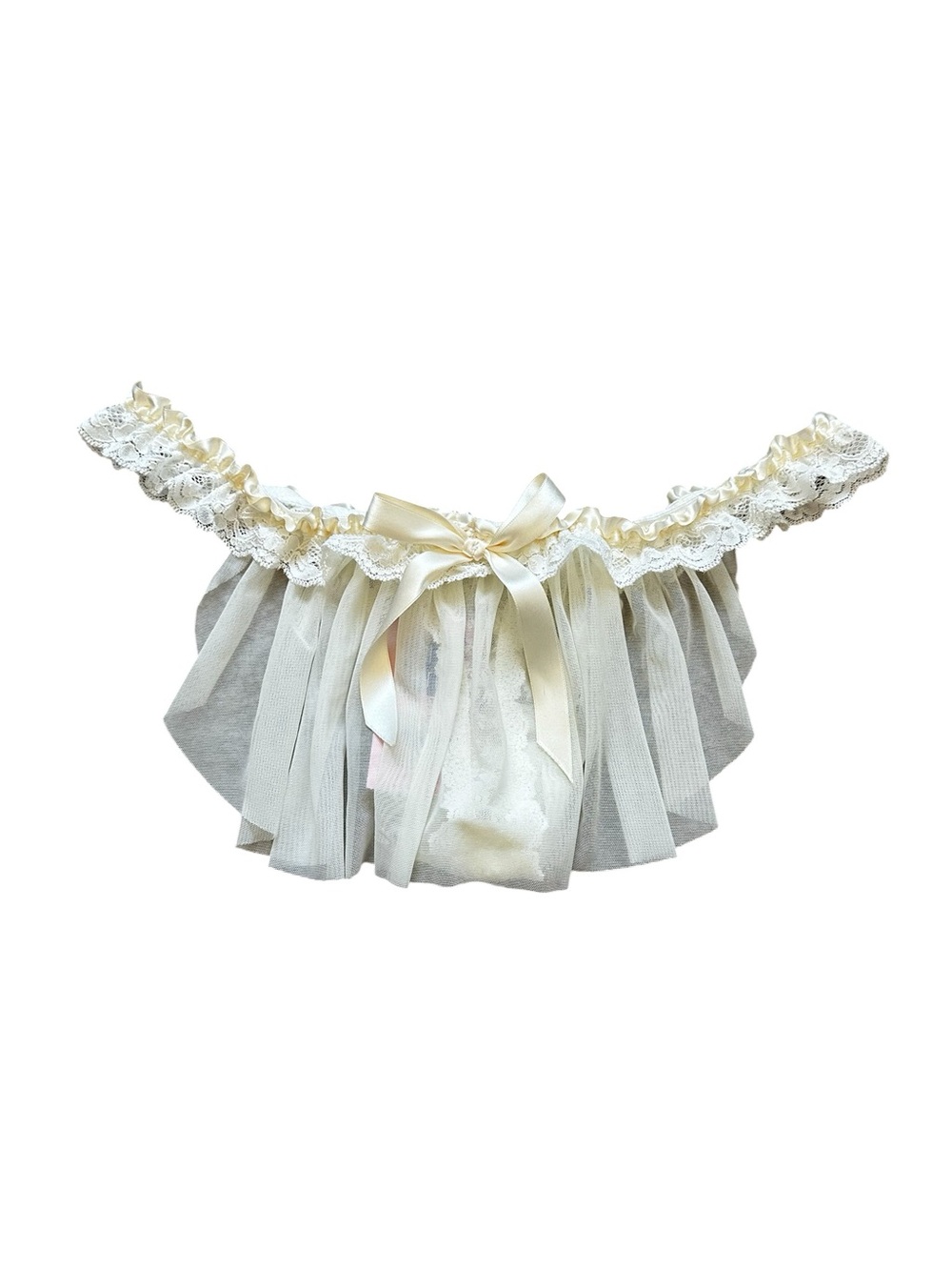 Hanky Panky Bridal Collection Bride Veil Thong Panties Ruffle Lace